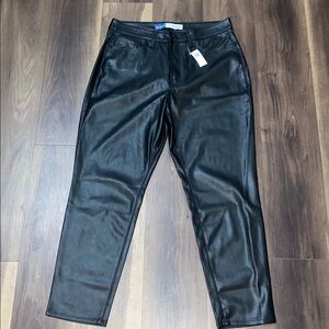 Old Navy Black Faux Leather High-Rise Pants